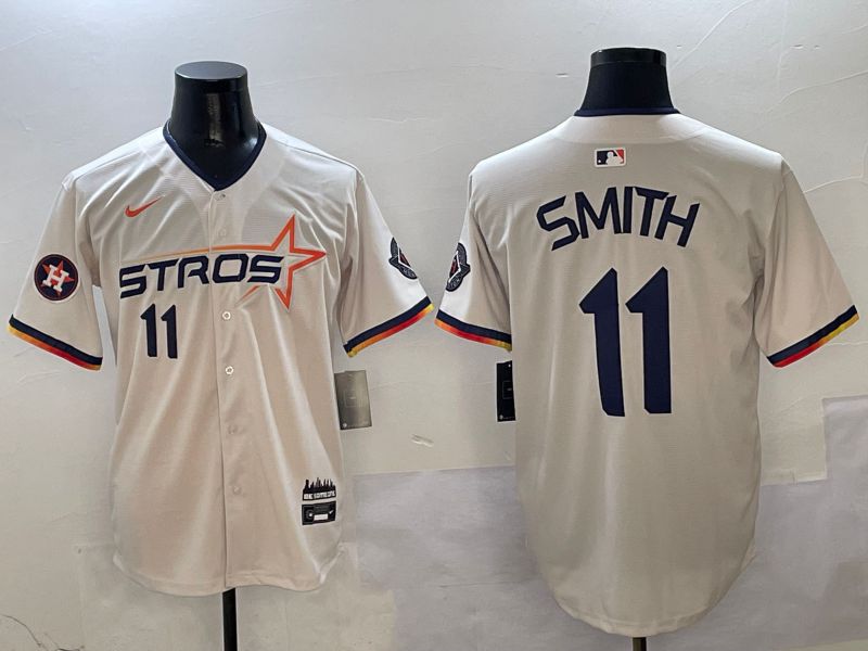 Men Houston Astros #11 Smith Cream three generations Joint Name Nike 2025 MLB Jersey style 4172